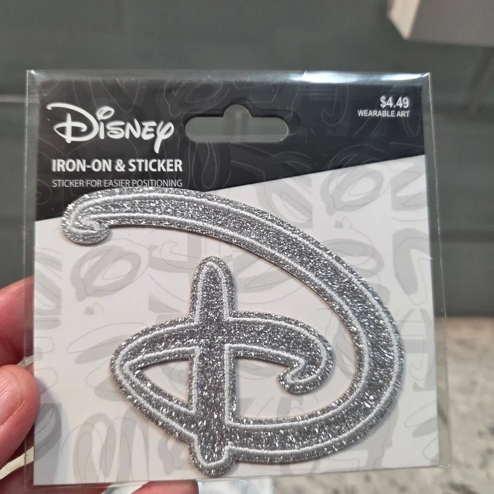 Disney Silver Glitter Iron On Patch Lot of 3‎ Neon Tuesday Wearable Art